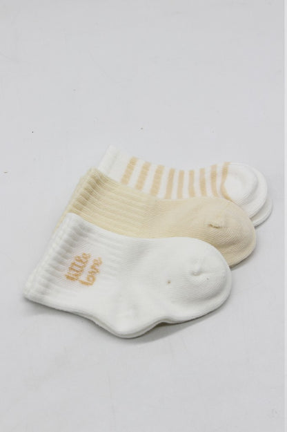 Little Love Girl 3'lü Penye Soket Çorap 10137 Ekru