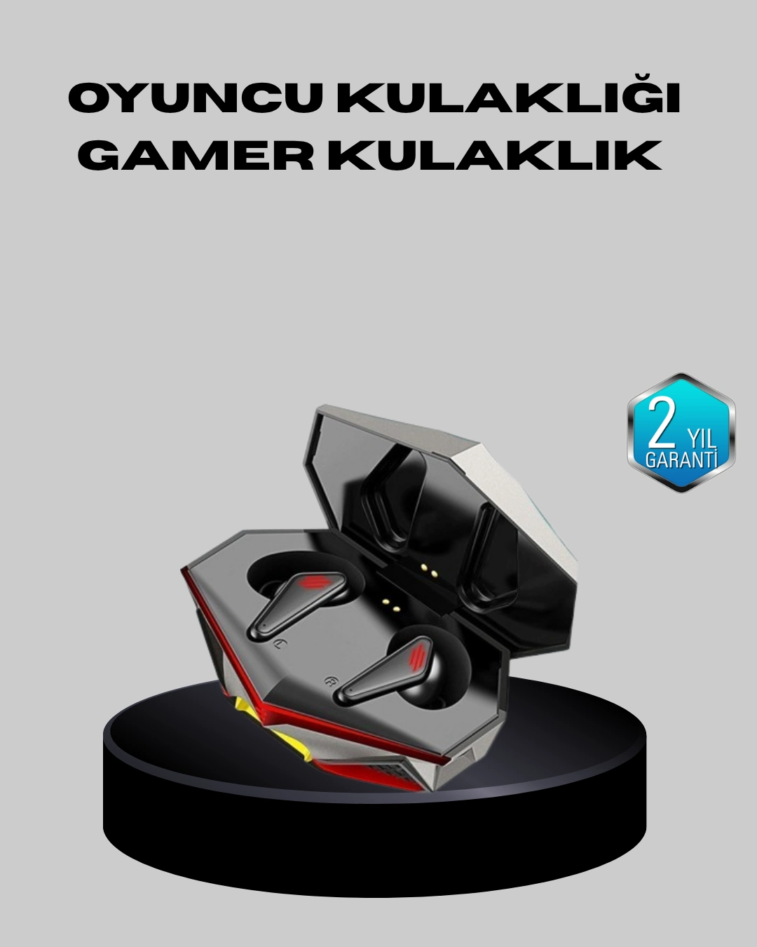 Bluetooth 5.0 Kablosuz Kulaklık Led Işıklı Silikonlu Tasarımlı