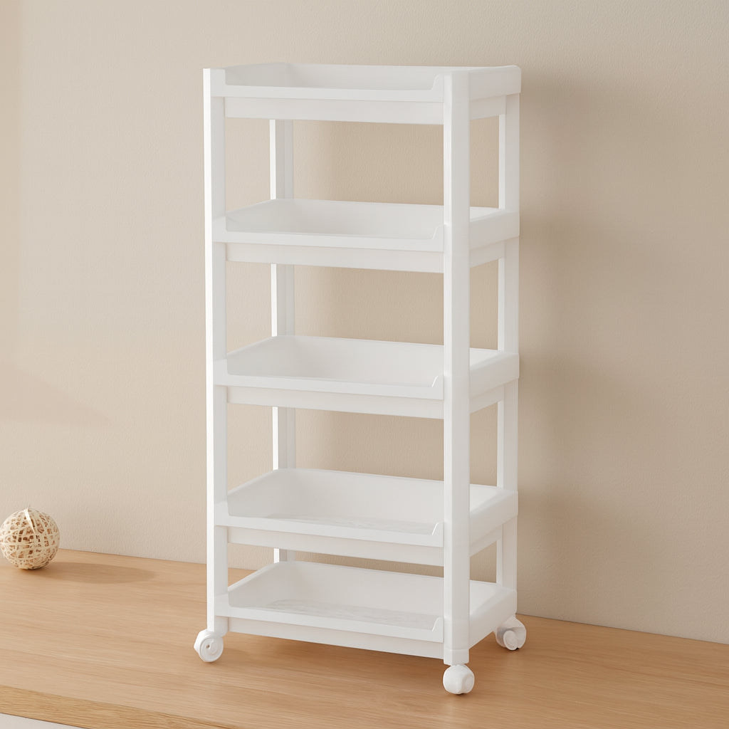 5 Katlı Tekerlekli Sepet Organizer Raf Ünitesi (355x220x850 mm)