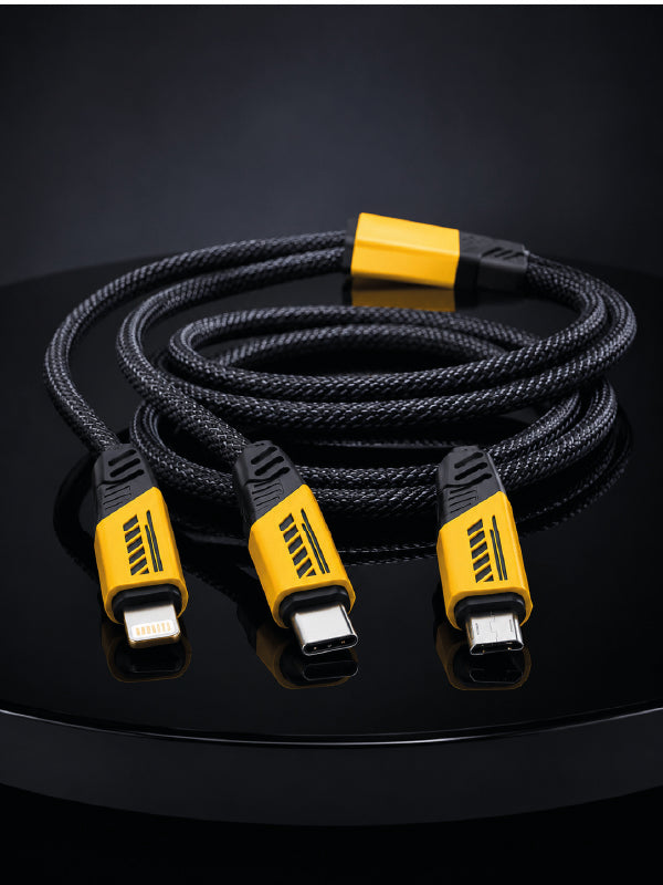 3'lü Şarj Kablosu Hızlı Şarj Destekli Dayanıklı Örgü USB Kablo