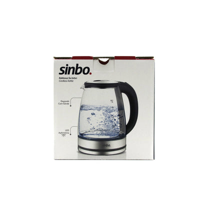 Cam - Ledli Kettle 1.8LT Gizli Rezistans - Kablosuz 360 Derece Gövde 1500W SK-8033