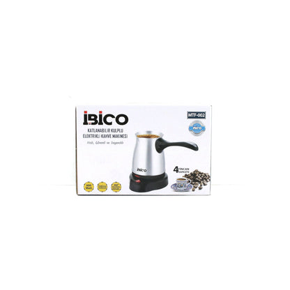 ÇELİK ELEKTRİKLİ CEZVE TÜRK KAHVE MAKİNESİ - 4FİNCAN=400ML KABLOSUZ KULLANIM- 360°DÖNER 600W MTF-002 (5643)