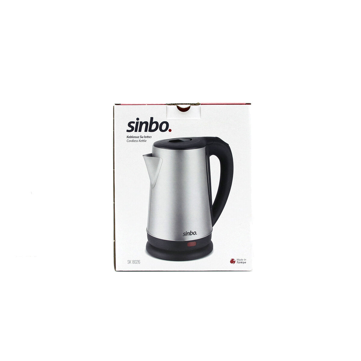ÇELİK KETTLE SU ISITICISI KABLOSUZ KULLANIM 1.8LT 360 DERECE DÖNEBİLME OTOMATİK KAPANMA SK-8026 (5643)