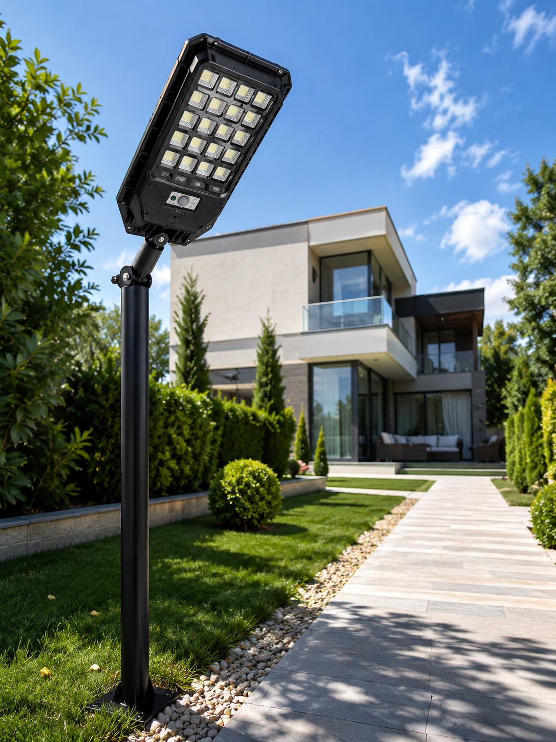 Güneş Enerjili LED Duvar ve Direk Lambası Suya Dayanıklı Akıllı Aydınlatma