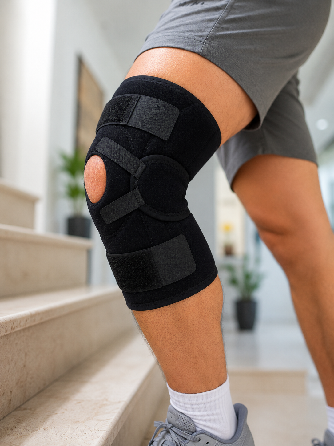 Ligamentli Sporcu Dizliği Patella Destekli Ayarlanabilir Bantlı Diz Koruyucu