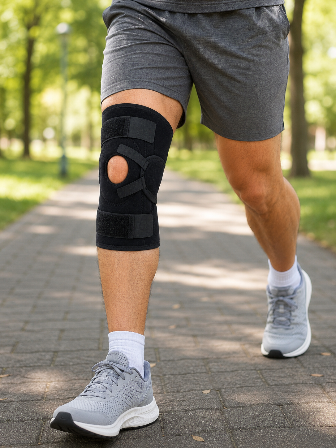 Ligamentli Sporcu Dizliği Patella Destekli Ayarlanabilir Bantlı Diz Koruyucu