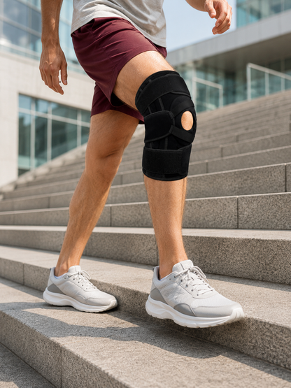 Sporcu Patella Dizliği Esnek Ligamentli Silikon Pedli Menisküs Diz Destek Bandajı