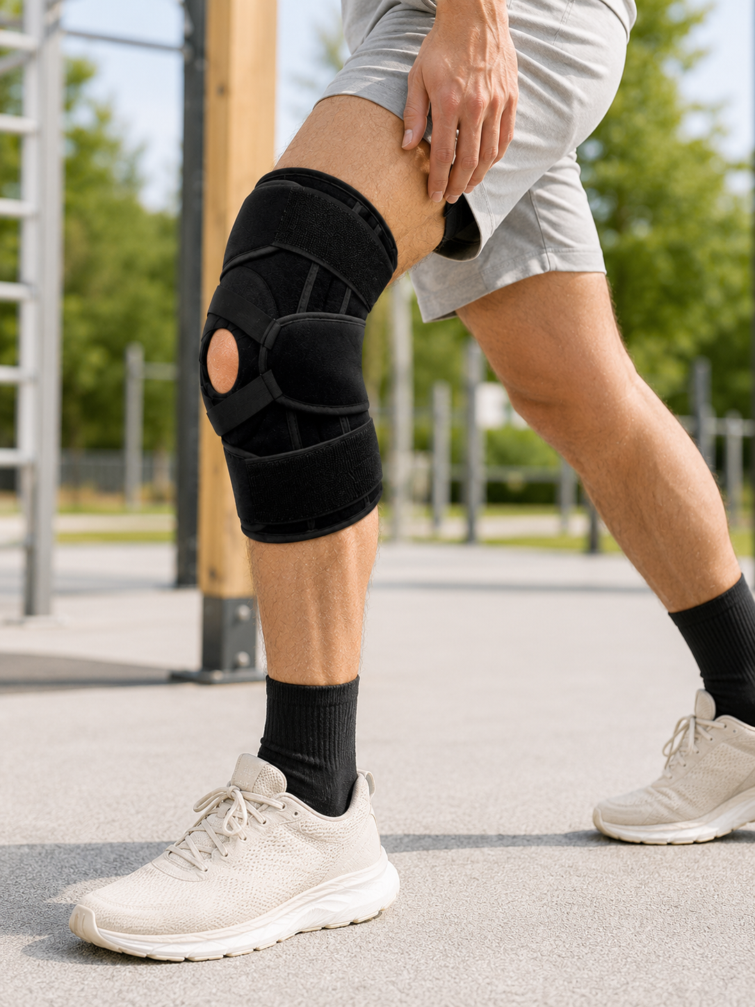 Sporcu Patella Dizliği Esnek Ligamentli Silikon Pedli Menisküs Diz Destek Bandajı