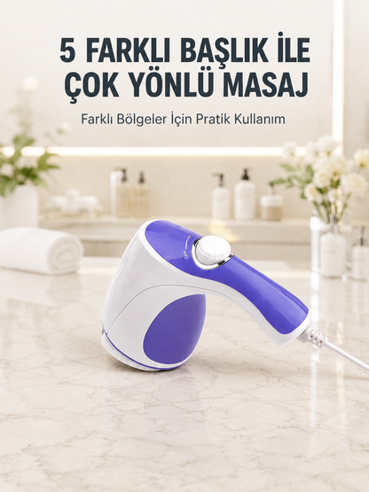 Elektrikli Masaj Aleti 5 Başlıklı Güçlü Titreşimli Selülit Karşıtı Vücut Masaj Cihazı