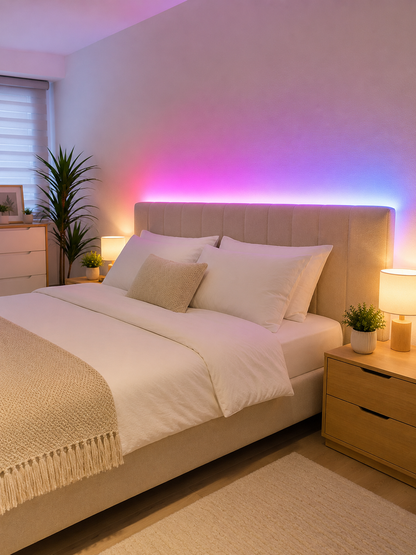 5 Metre RGB Şerit LED 5050 SMD Uzaktan Kumandalı Renkli Dekoratif LED Aydınlatma Seti