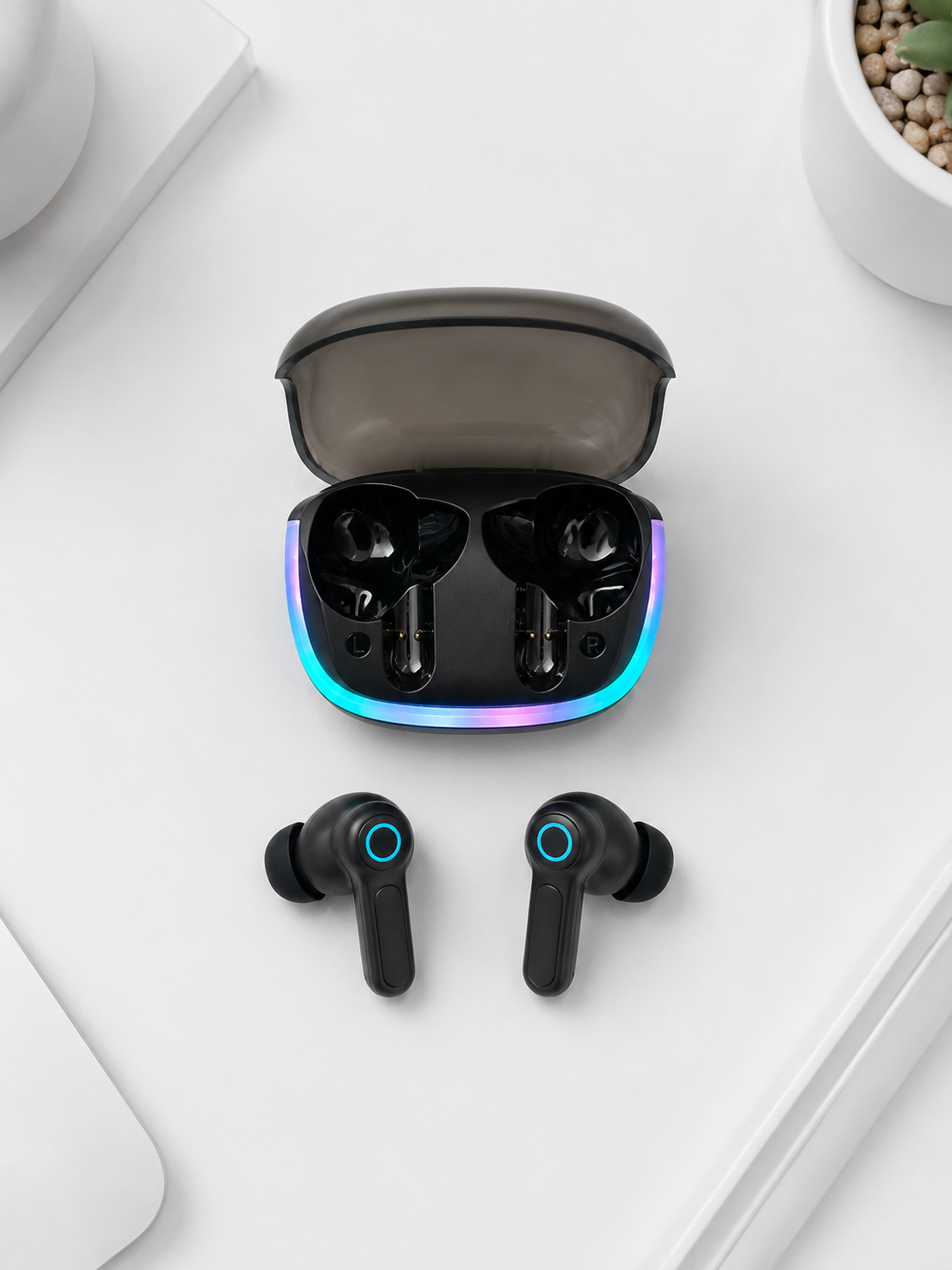 WS Bluetooth Kulaklık Quad ENC HD Voice 500mAh Şarj Kutulu Kablosuz Kulaklık
