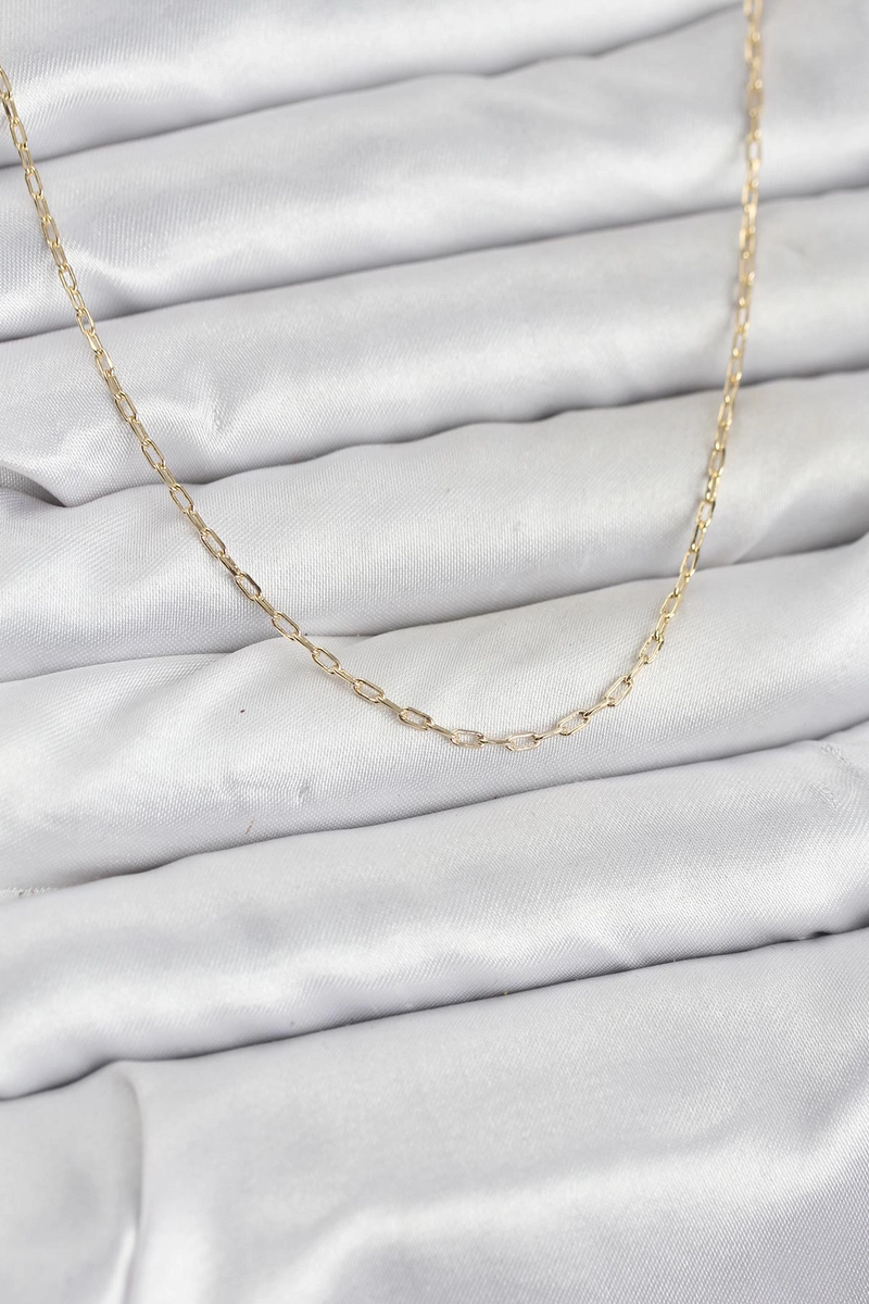 CM 14K Gold Renk Ataç Zincir Model 60 cm Kadın Kolye