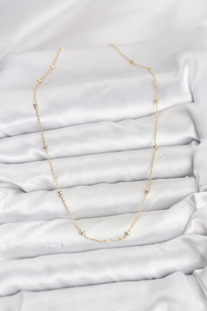 CM 14K Gold Renk Minik Top Zincirli Kadın Kolye