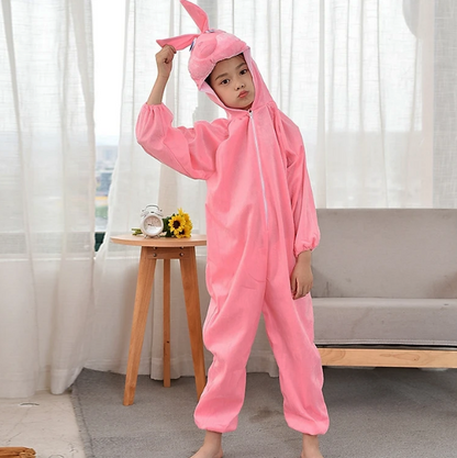 Çocuk Tavşan Kostümü Pembe Renk 6-7 Yaş 120 cm (5643)