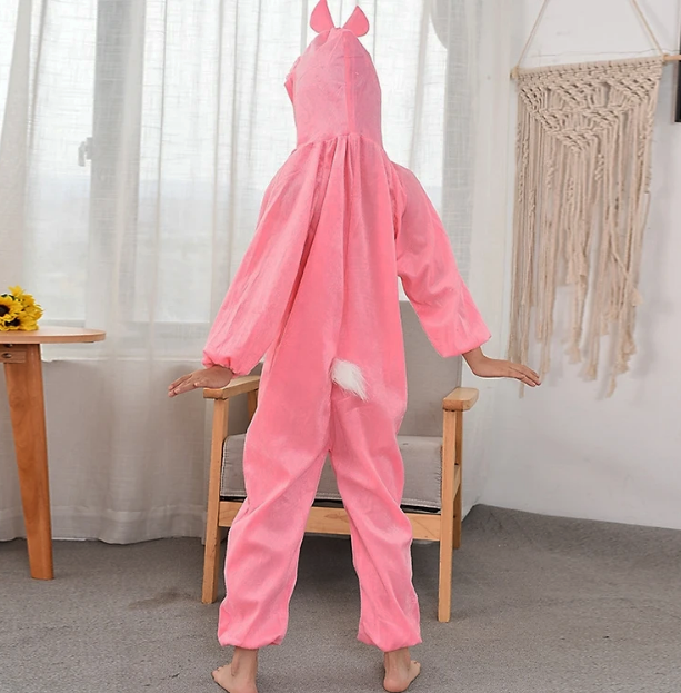 Çocuk Tavşan Kostümü Pembe Renk 6-7 Yaş 120 cm (5643)