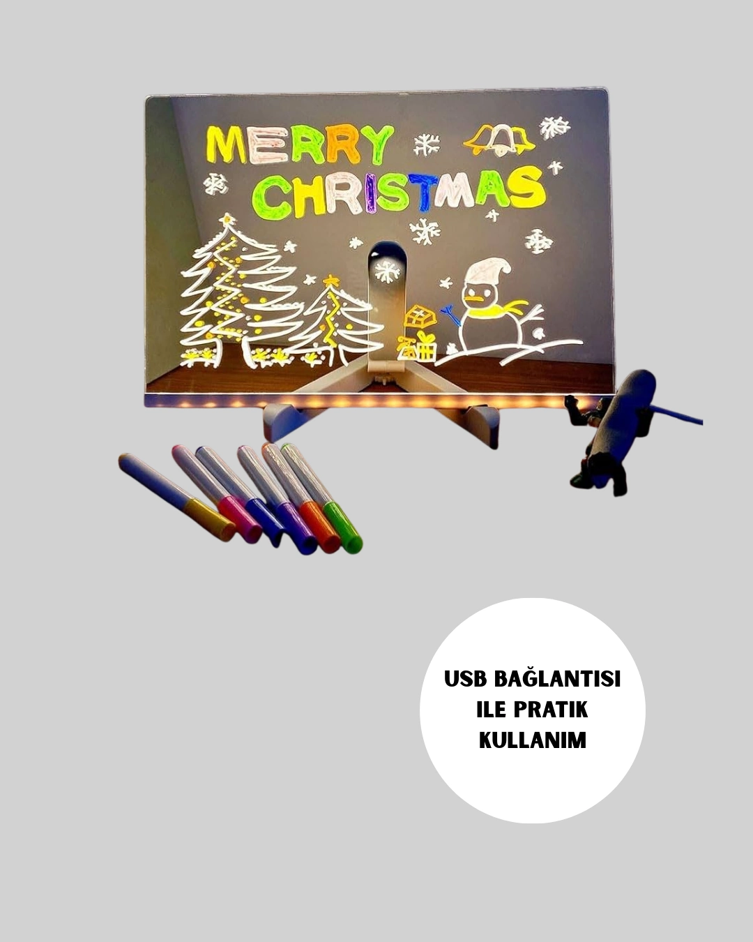 Çocuklar Ve Yetişkinler İçin Usb Led Işıklı Çizim Panosu