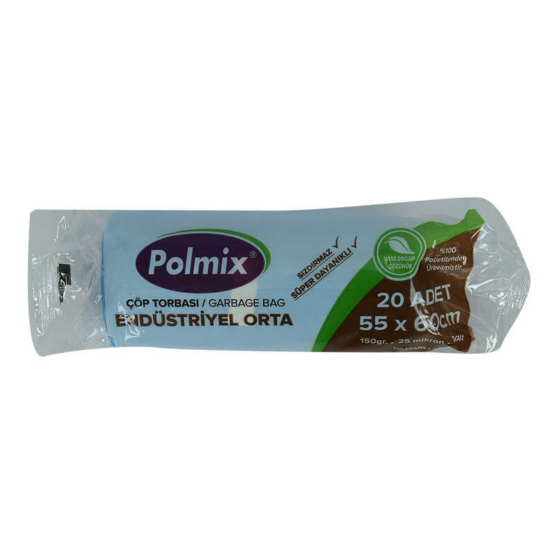 Torbası Orta Boy 55x60Cm 150Gr 25Mikron 30Lt Mi Rulo 20 Adet