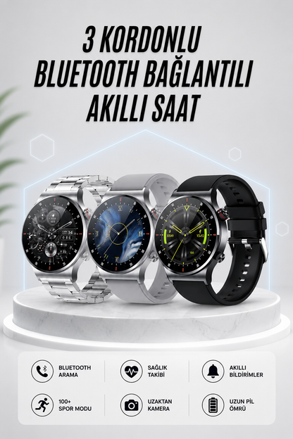 Akıllı Saat Amoled Ekran Bluetooth Bağlantılı Sesli Görüşme Nabız Ölçer