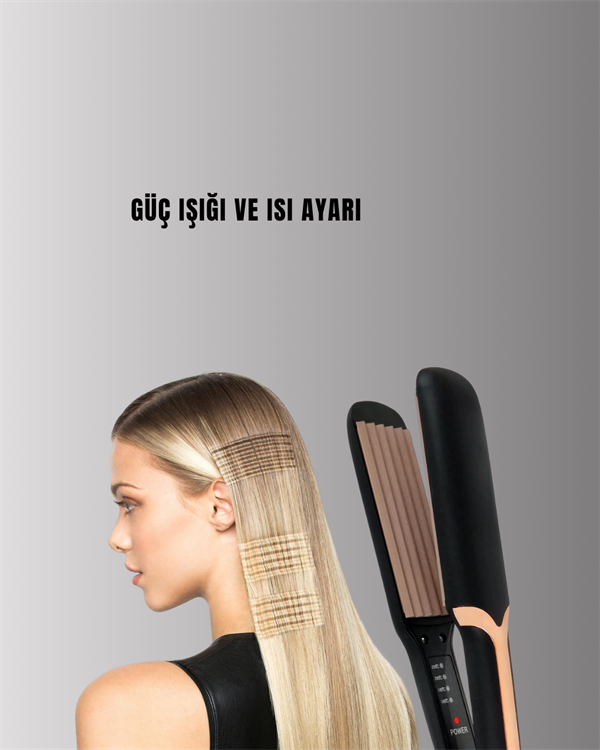 DP-134 Saç Tost Makinesi 220°C Isı Ayarlı, 360° Dönebilen Kablo