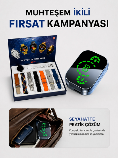 Dokunmatik Akıllı Saat Yeni Nesil Kulaklık Kampanyası Bluetooth Bağlantılı Anc Özelliği