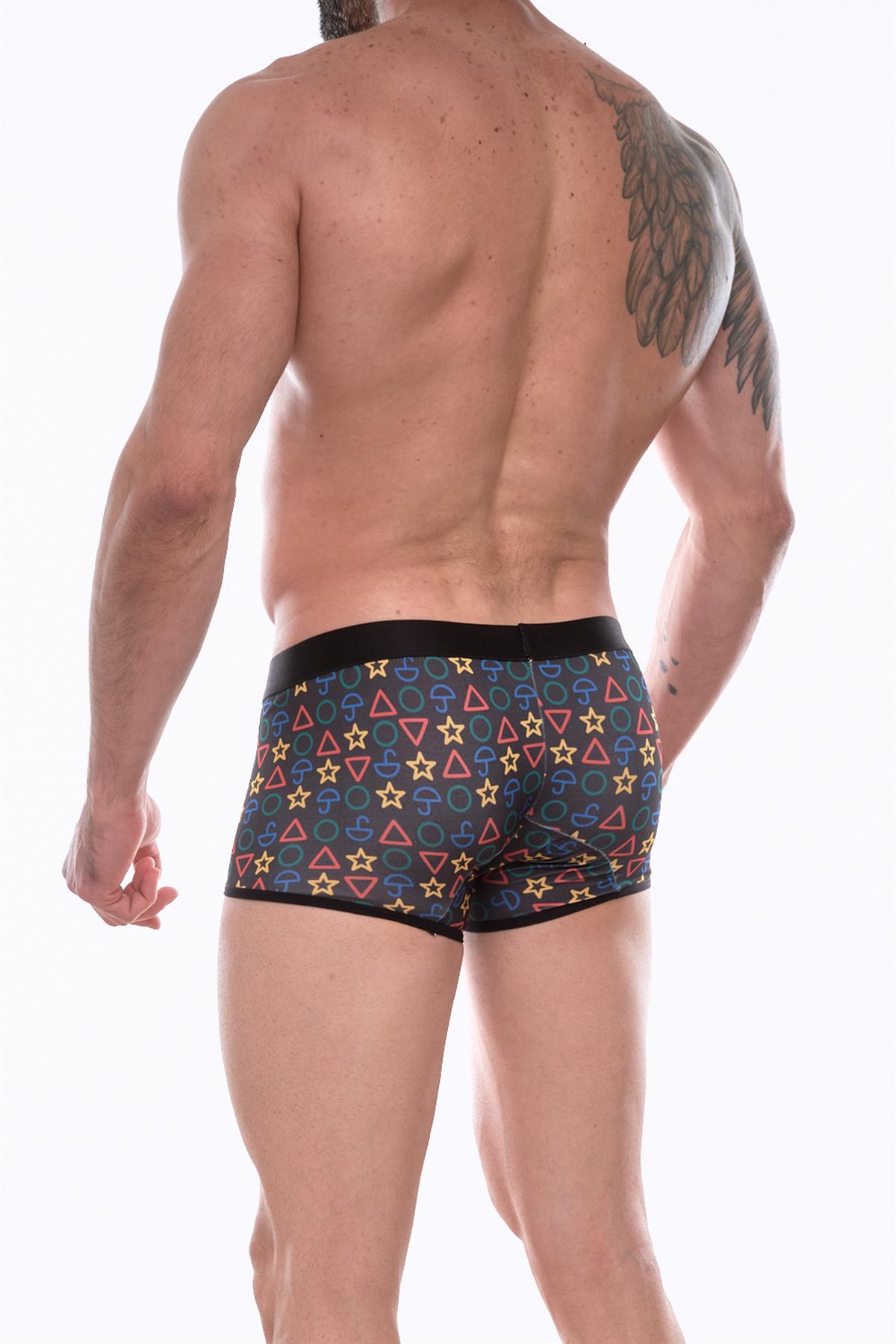 Erkek Desenli Mini Boxer - Renkli / L