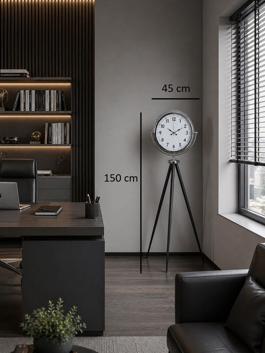 Krom Standart Tripod Ayaklı Saat