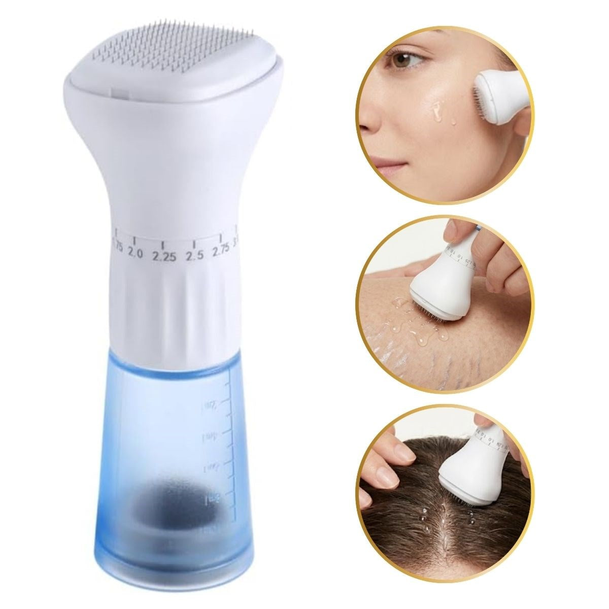 BUFFER® 140 İğneli Serum Hazneli Dermaroller – 0-3 mm Ayarlı Dermaroller Mikro İğneli Saç, Cilt ve Vücut Bakım Aparatı