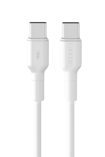 Earldom EC-198CC 1M 60W Type-C to Type-C PD Hızlı Şarj Kablosu - Beyaz