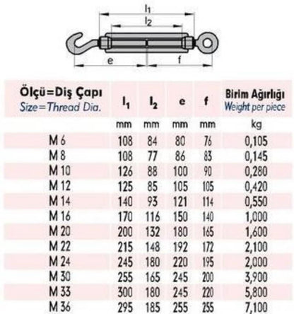 Ennalbur M6 Çektirme (4 Adet)
