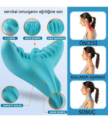 Kayropraktik Boyun Yastığı U Şekilli Masaj Destekli Ağrı Kesici Bellek Köpük Yastık