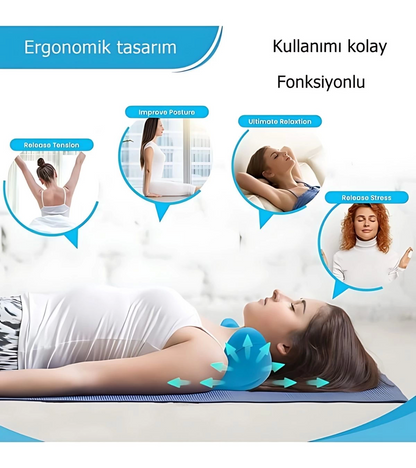 Kayropraktik Boyun Yastığı U Şekilli Masaj Destekli Ağrı Kesici Bellek Köpük Yastık