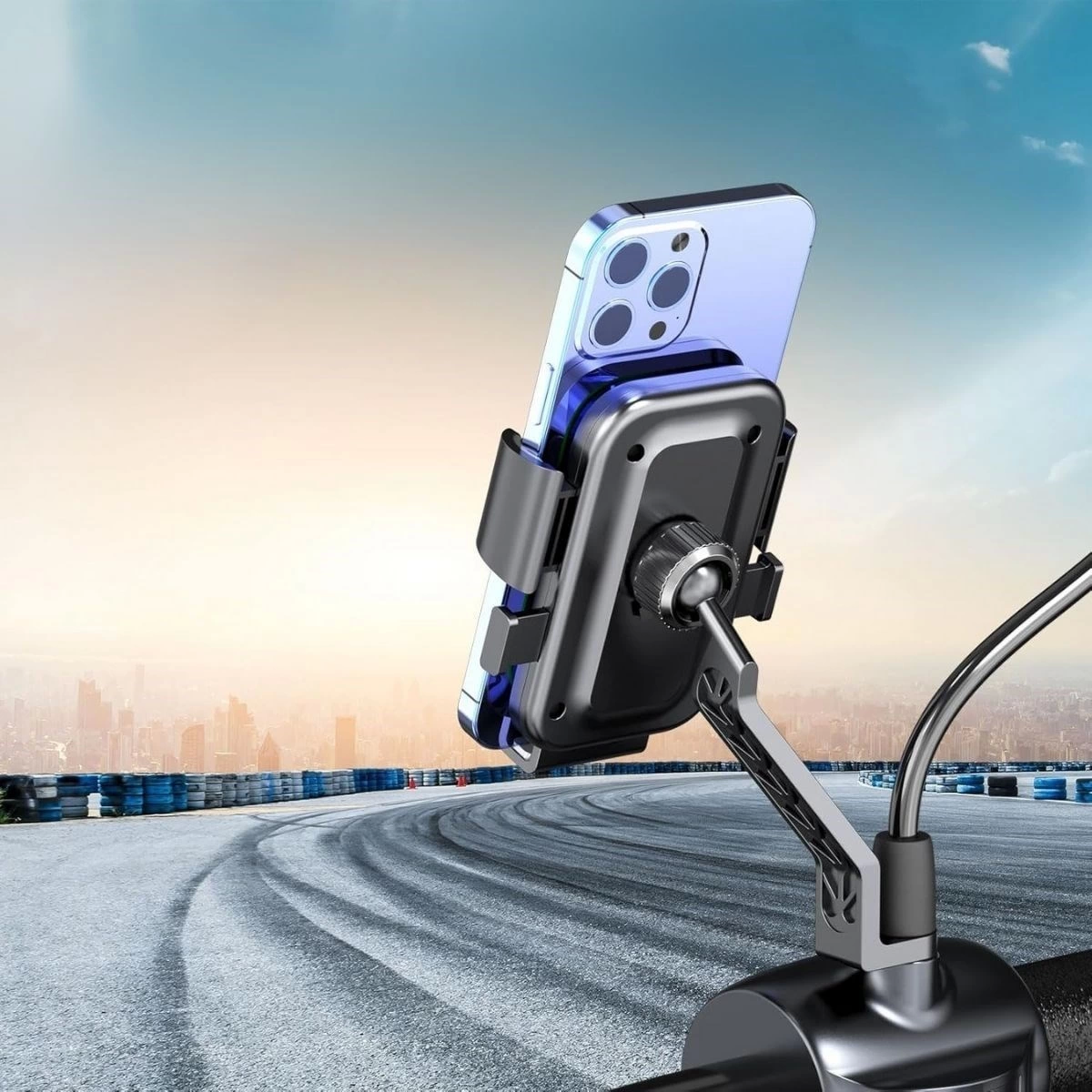 Motor,motosiklet,bisiklet,scooter İçin 360 Derece Dönebilen Dikiz Aynası Versiyonu Telefon Tutucu Aparat