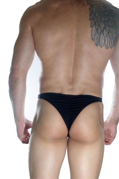 Erkek Arkası Büzü Siyah Brazillian Slip - Renkli / XXL