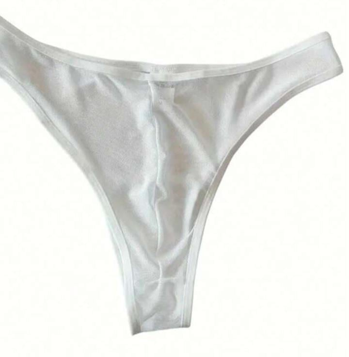 Erkek Biyeli Beyaz Transparan Brazillian Slip - Renkli / XL