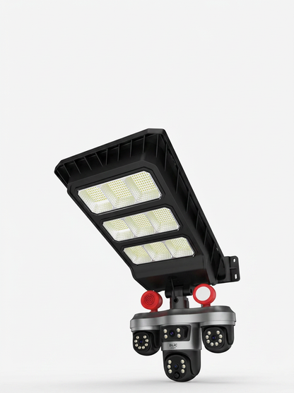 Solar Panelli Akıllı Güvenlik Kamerası LED Projektörlü