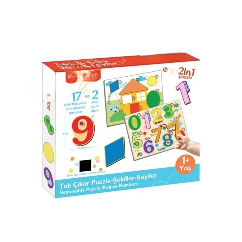 FP2762 Tak Çıkar Puzzle Şekiller Sayılar