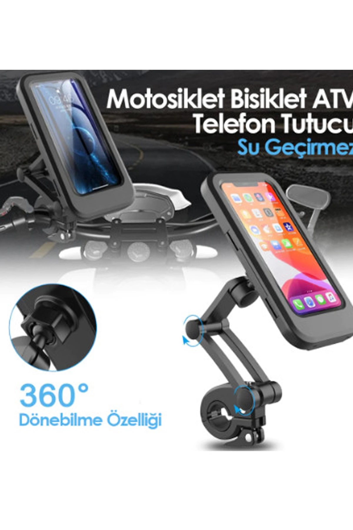 Vothoon Gidon Bağlantılı Su Geçirmez Mıknatıslı Motorsiklet Telefon Tutucu