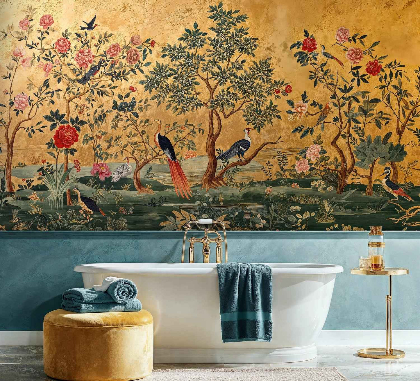 Chinoiserie Garden Birds Wall Mural