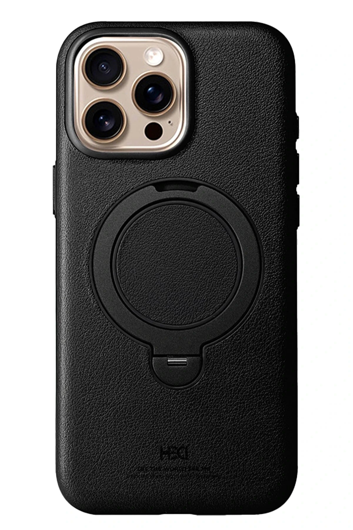 HDD Apple iPhone 15 Pro Max Vapor Deri Magsafe Standlı Kılıf - Siyah