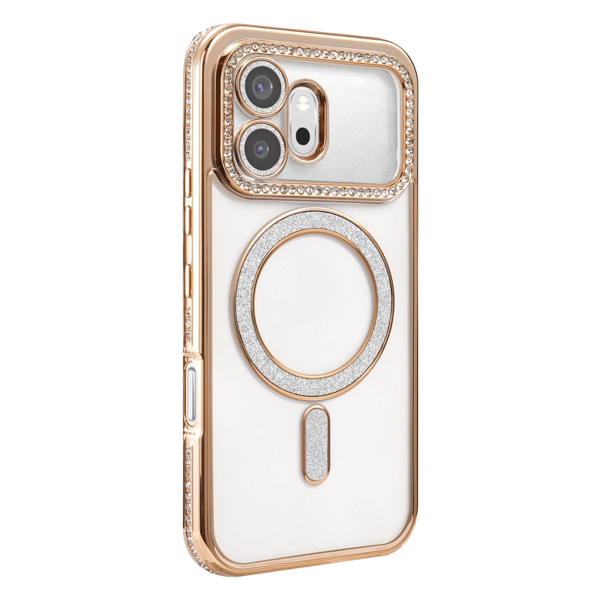 Huawei Honor 600 Joke Simli Magneticsafe Kılıf - Gold