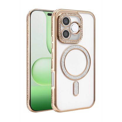 Huawei Honor 600 Lite Joke Simli Magneticsafe Kılıf - Gold