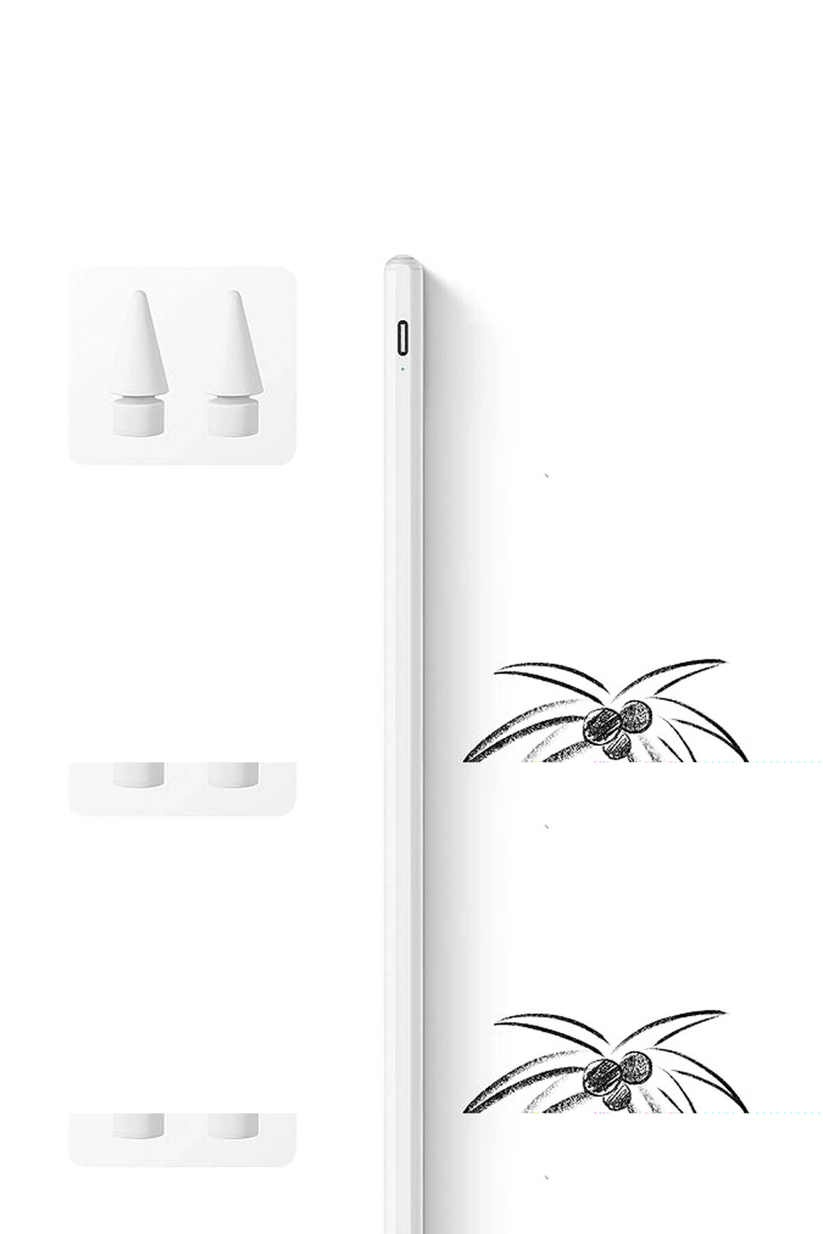 Vothoon İpad 2018-2022 İçin Düğmeli Stylus Kalem, Avuç İçi Reddetme Aktif Kalem Apple Uyumlu