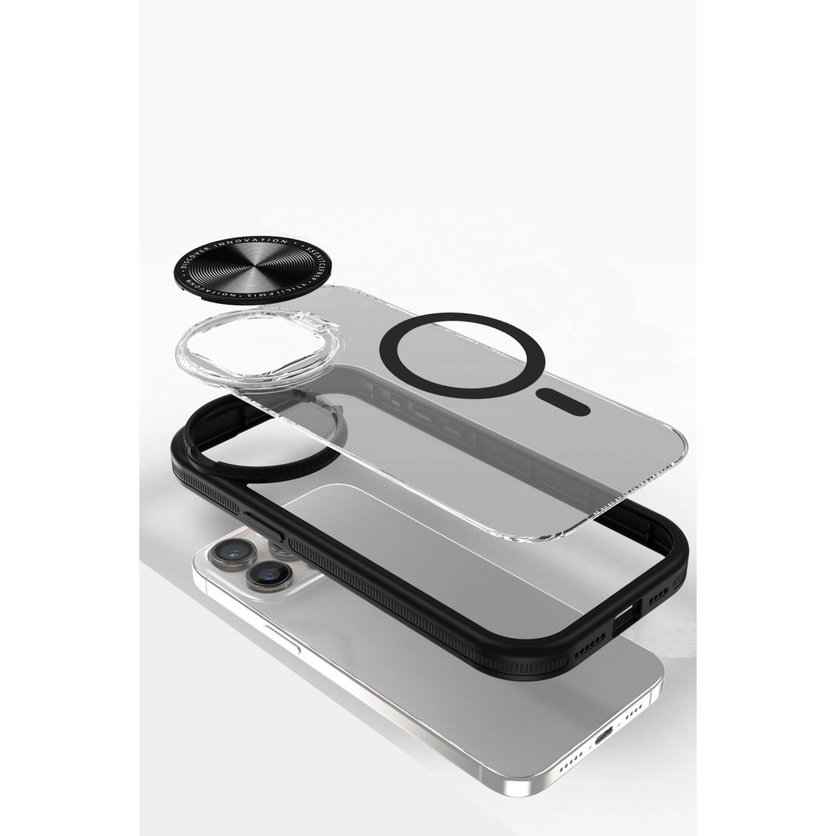 İphone 11 Kılıf Teleskop Lens Magsafe Silikon Kapak - Siyah