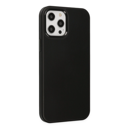 İphone 12 Pro Max Kılıf Asya Deri Silikon - Siyah