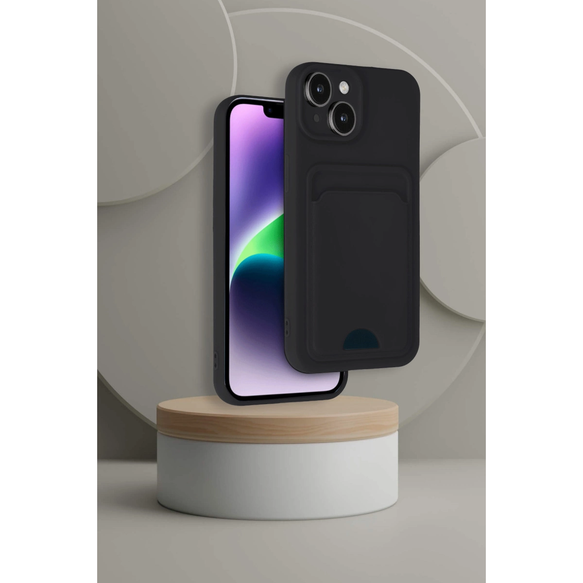 İphone 14 Kılıf Kelvin Kartvizitli Silikon - Kırmızı