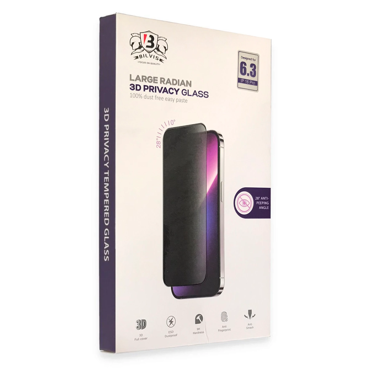 İphone 16 Pro Max Bilvis 3d Radian Hayalet Cam Ekran Koruyucu