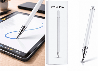 İphone 16e Uyumlu Dokunmatik Stylus Kalem Disk Uçlu Hassas Beyaz Tablet Telefon Çizim Kalemi