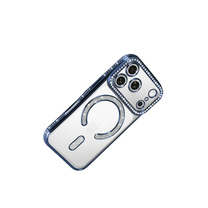 İphone 17 Pro Joke Simli Magneticsafe Kılıf - Mavi