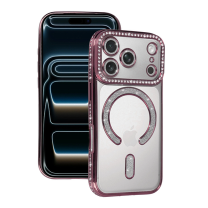 İphone 17 Pro Joke Simli Magneticsafe Kılıf - Pembe