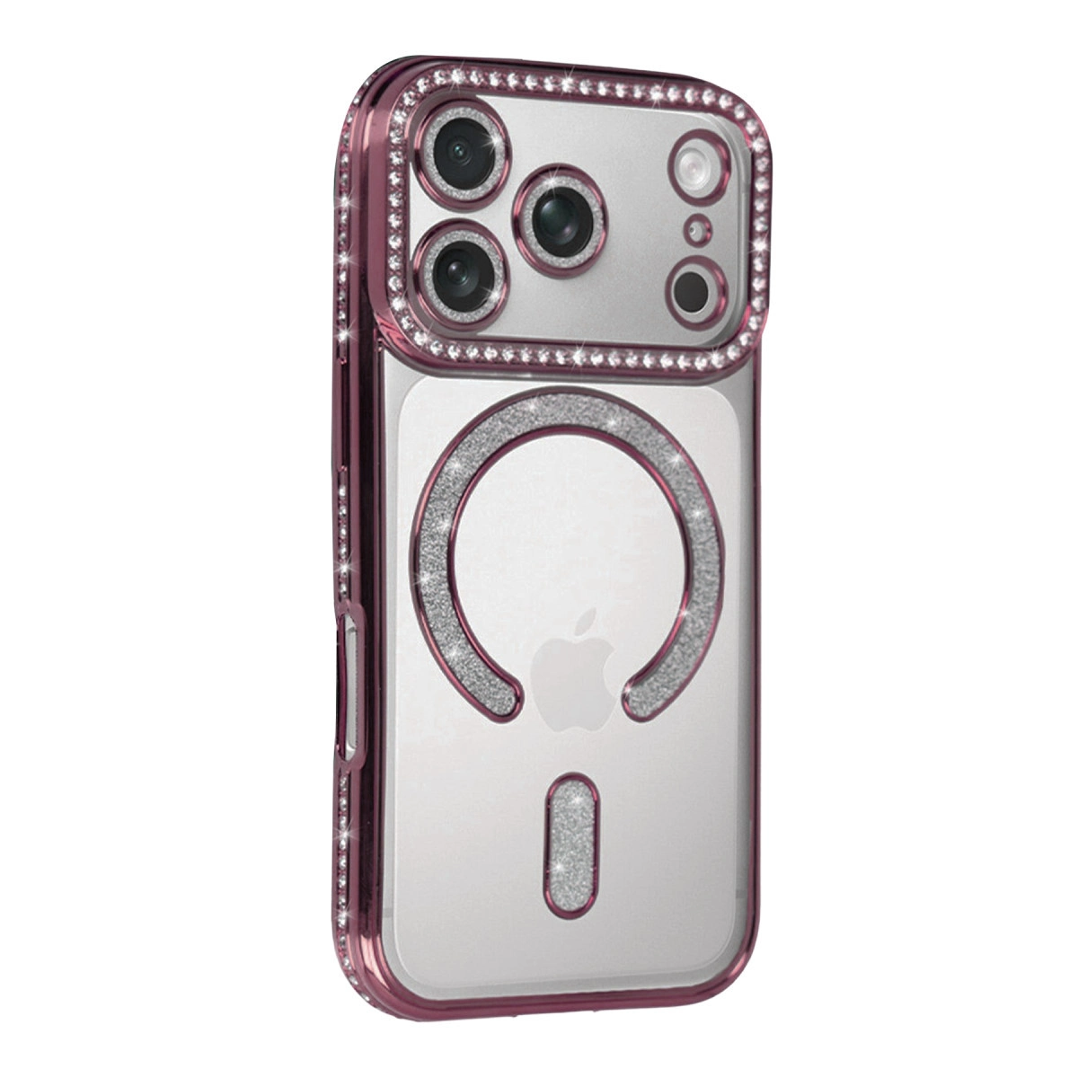 İphone 17 Pro Joke Simli Magneticsafe Kılıf - Pembe